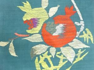 アンティーク　柘榴に栗模様刺繍名古屋帯